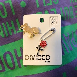 Rose Pin and Denim Jacket Pins